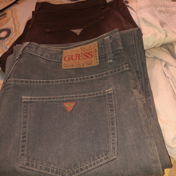 GUESS VINTAGE JEANS 6 PAIRS OF AUTHENTIC WEAR DIFFERENT COLORS - Picture 6 of 7